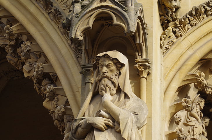 Catedral, Metz, França, Igreja, arquitetura, estátua