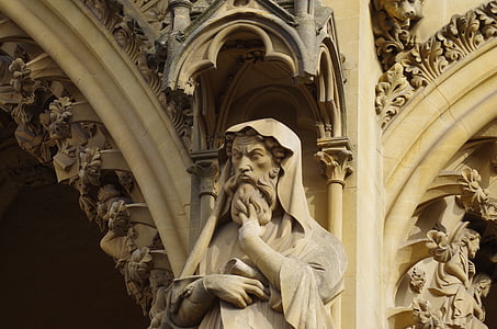 Cathedral, Metz, Frankrig, kirke, arkitektur, statue