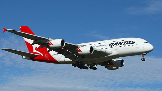 aeroplano, aeromobili, aeroplano, aviazione, volo, carrelli di atterraggio, Qantas