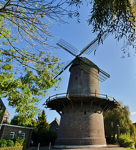 Mill, sijaitsee historiallisessa myllyssä, arkkitehtuuri, Saksa, maisema