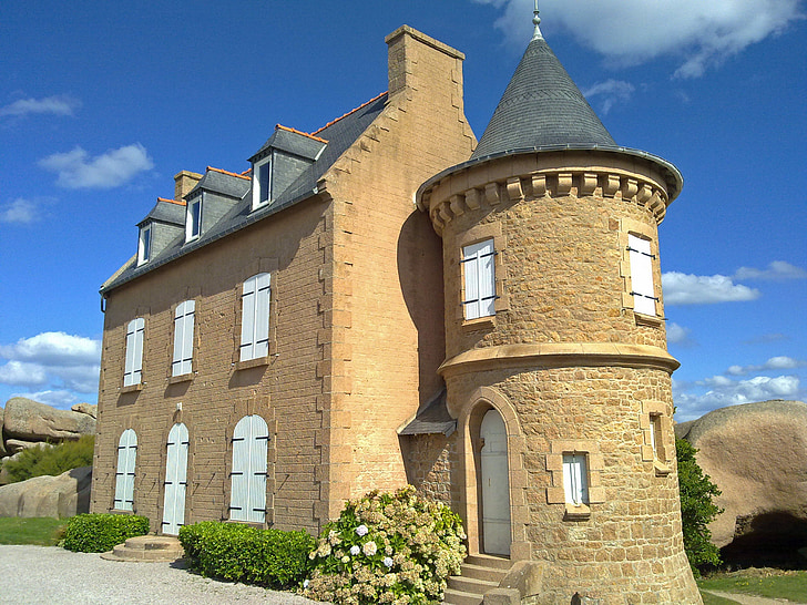 Bretaña, Côte de granit rose, casa bretona, arquitectura, historia, Europa, Castillo