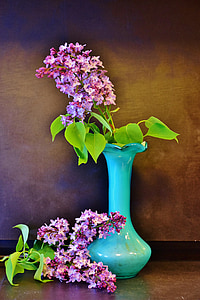 ライラック, ライラックの花束, 花, 春, 装飾的です, スティル ・ ライフ, フラワーアレンジメント