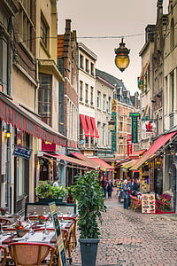 Brussel·les, Bèlgica, ciutat, nucli antic, carreró, carrer de Brussel·les, carreró a Brussel·les