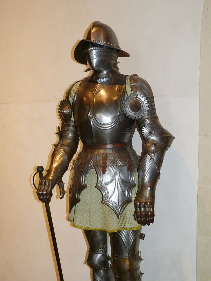 cavaler, armura, Evul mediu, ritterruestung, Harnisch, metal, lupta