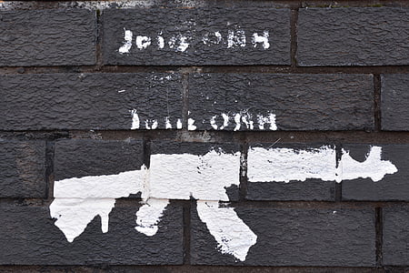 Wandbild, Pistole, Gewalt, Belfast, Nordirland, Konflikt
