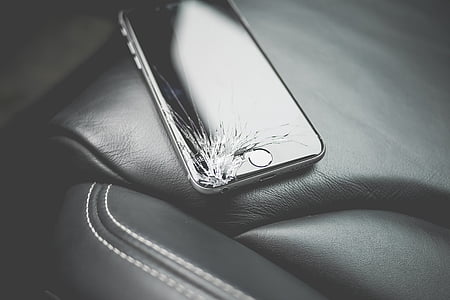 značka, zlomené, detail, popraskané, poškodené, iPhone, Luxusné