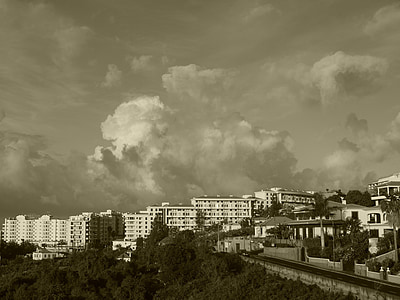 Madera, Funchal, niebo, chmury, dramatyczne, chmury formularza, nastrój