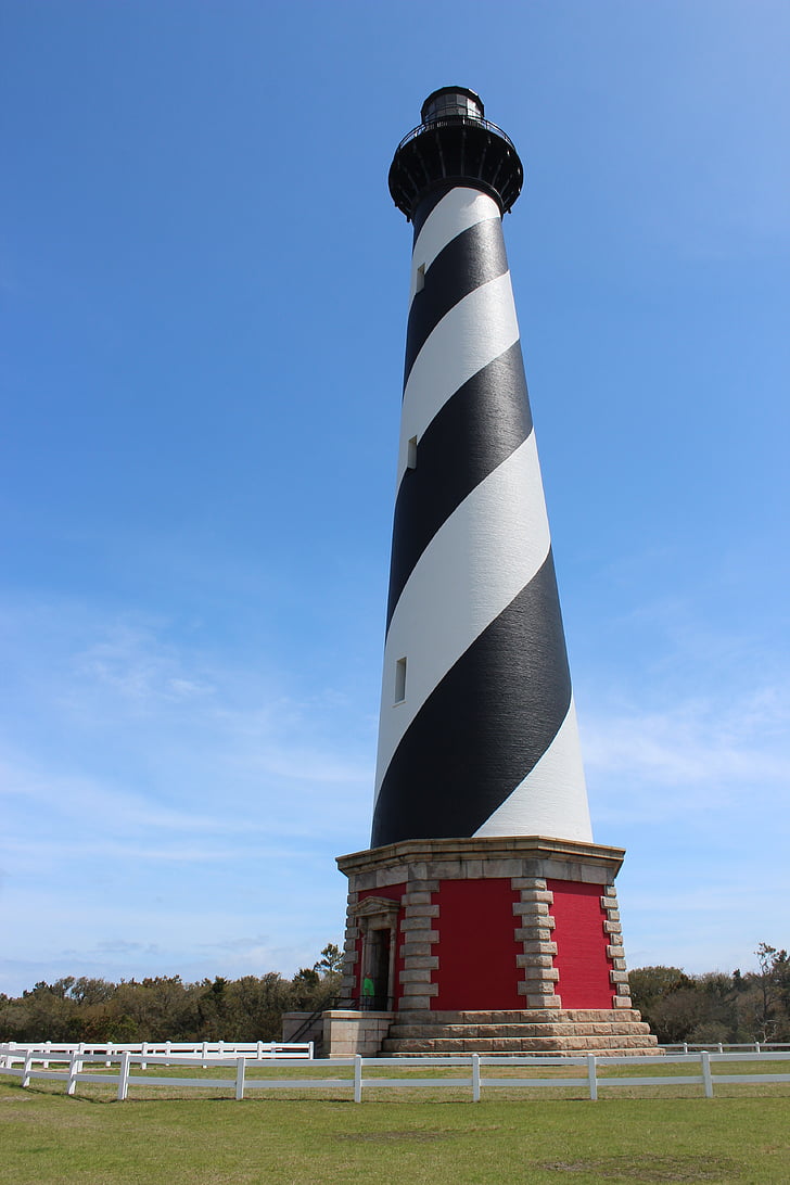 Cape, Hatteras, Lighthouse, välimine, pangad, Landmark, rannajoon
