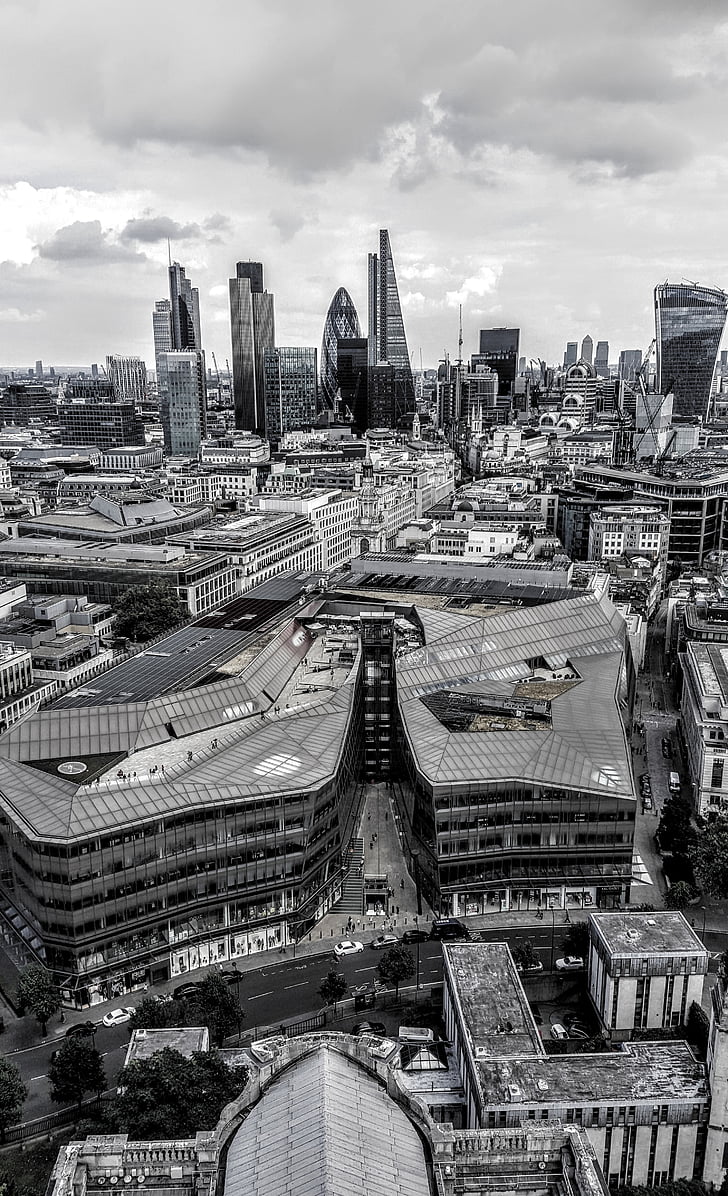 Londonas, miesto peizažas, Architektūra, Didžiojoje Britanijoje, Anglijoje, orientyras, Panorama
