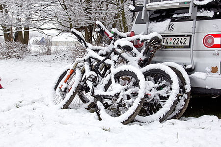 kola, Zimní, sníh, mráz, auto, bílá, zmrazené