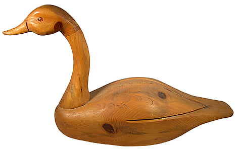 duck, swan, decoy, wood, bird, nature, animal
