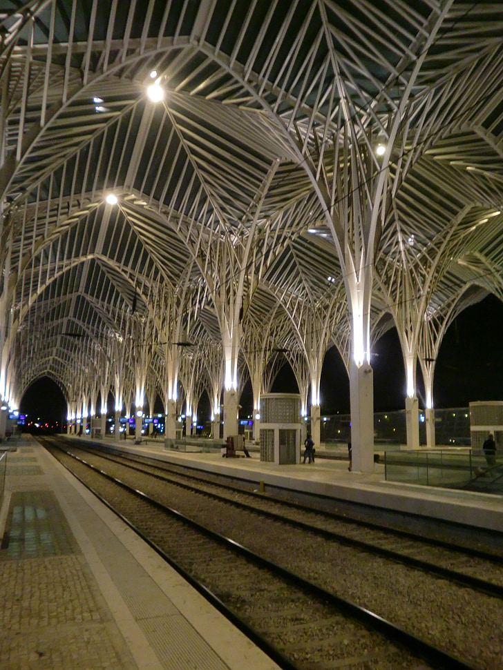 modern, architecture, modern art, railway station, portugal, design, arches