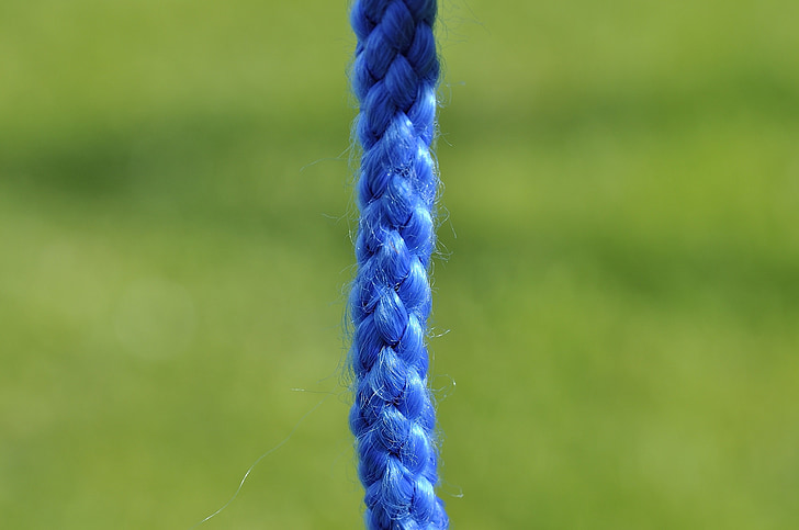 corde, bleu, tricotage, fermer