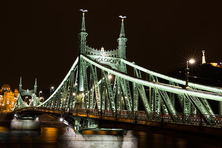 Budapešť, mostom slobody, Franz-joseph bridge, szabadság dostanú, Maďarsko, Dunaj, most cez Dunaj