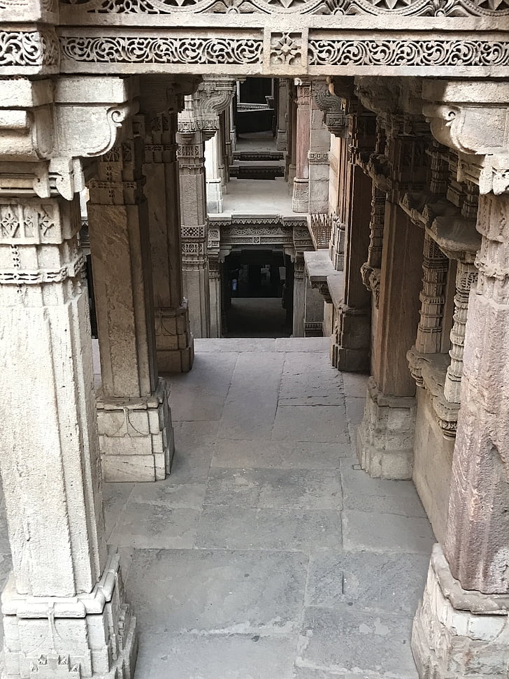 Dr-hari-ni-vav, Ahmedabad, Ahmadabad, régi, építészet, emlékmű, örökség