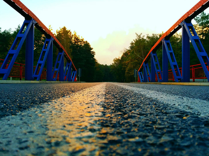 Most, zachód, wieczór chmury