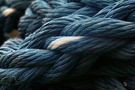 关闭, 摄影, 蓝色, 编织, 绳子, 摘要, 制造