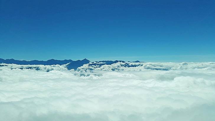 Непал краєвид, Непал, небо та хмари, гори та хмари, Гора, сніг, Природа