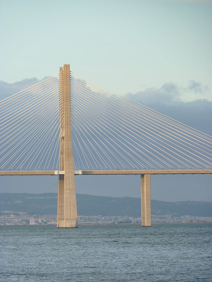 híd, Vasco gama, Lisszabon, Lisboa, emlékmű, építészet, Tage