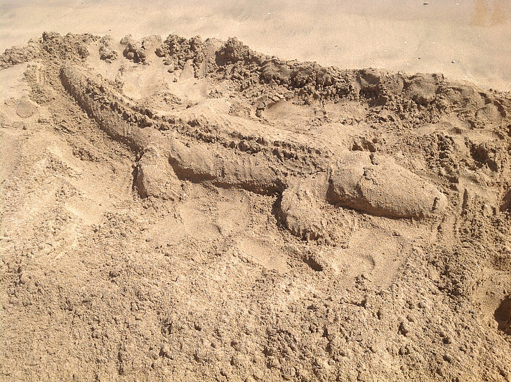 krokodil, Sand, Predator, Figur, form, stranden, sommar