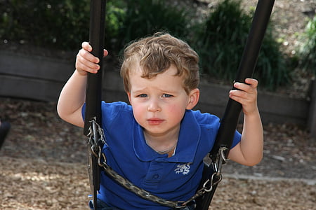 boy, swing, play, thoughtful, child, little boy