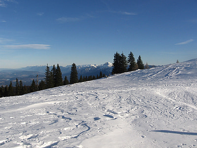 mrazivé, Zimný Les, sneh, zimné, Korutánsko, regióne: Dobratsch, Karawanken