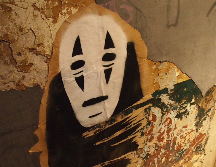 fantasma, japonès, dibuixos animats, art urbà