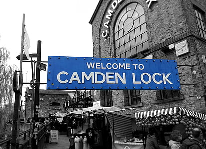 Londres, Camden, britânico, cidade, estrada, mercado, Inglaterra