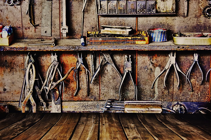 imatge de fons, Taller, Tenalles, eina, artesans, afició, fusta - material