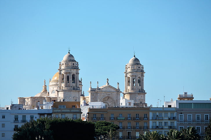 Cathedral, af, Cadiz, arkitektur, kirke, berømte sted
