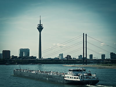 莱茵河, 河, 水, 自然, 船舶, 航运, 桥梁