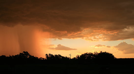 τοπίου ηλιοβασίλεμα, φύση, βροχή, ορίζοντα, εξωτερική, το βράδυ, πορτοκαλί