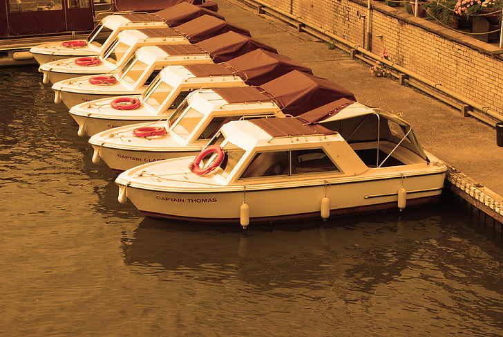 båd, Sepia, floden, Thames, England, vand, Abingdon