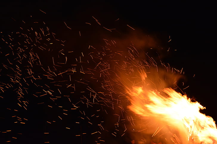 fire, sparks, flame, fire background, heat, hot, burn