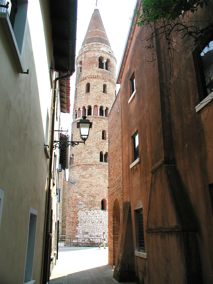 oude stad, Alley, passage, kerk, Askew, Italië, vakantie