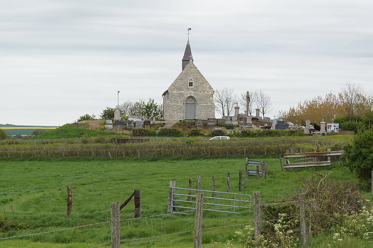 Capilla, Iglesia, Torre, paisaje, verde, cercas, pastan