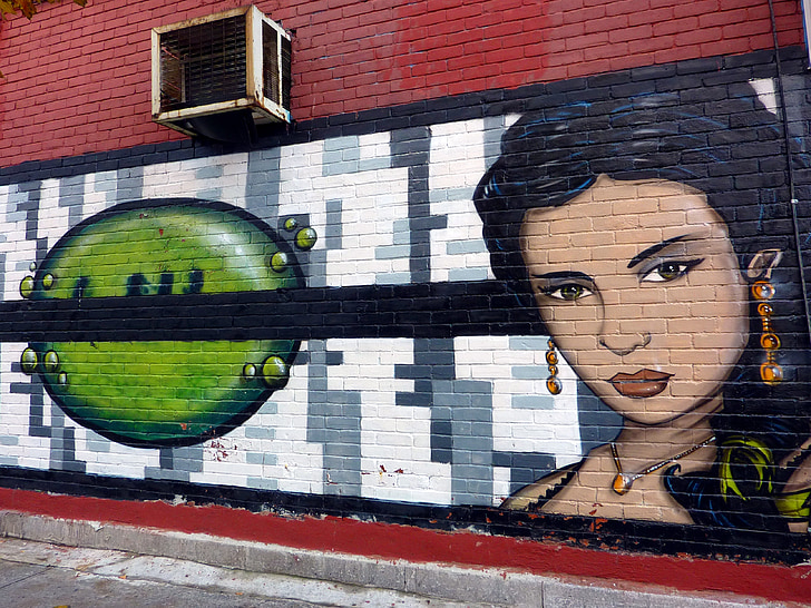 Graffiti, väggen, Street-art, Montreal