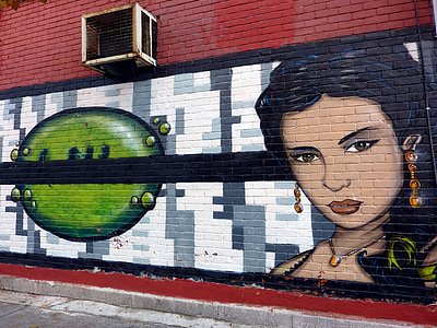 Graffiti, pared, arte en la calle, Montreal