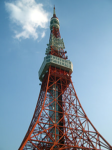 Tokyo tower, czyste niebo, dzień