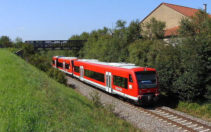 VT 650, hermaringen, Brenzin railway, KBS 757, rautatieasema, juna, Rautatieraide