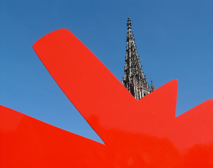 umjetnost, umjetnička djela, Keith haring, Crveni pas, Ulm, Ulm katedrala, Münster