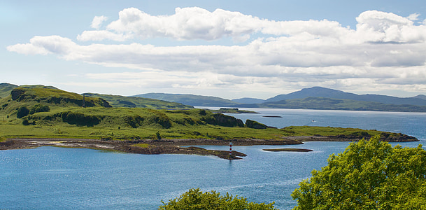 scotland, lighthouse, nature, landscape, water, sea, england