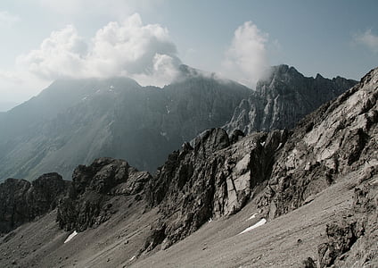 Alpine, dãy núi, đám mây, Rock