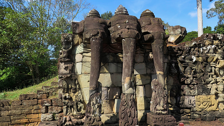 Kambodzsa, Angkor, templom, történelem, Ázsia, Temple complex, elefánt terasz