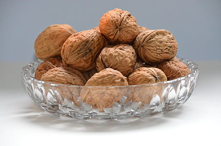 Kreeka pähklid, pähklid, toidu, süüa, jõulude ajal, klaas kauss, pähkel - toit