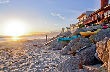 Λος Άντζελες, παραλία, ειρήνη, ηλιοβασίλεμα, ιδανικά για παιδιά, Πλωτά καταλύματα