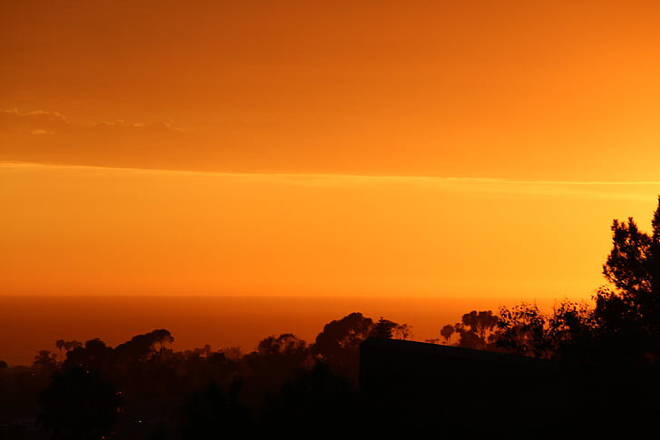 sunset, nature, orange, outdoor, sunlight, landscape, summer