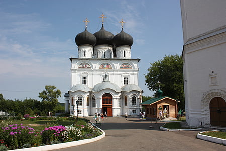 Russie, Kazan, Monastère de raifovsky, Tatarstan, Église, été, architecture