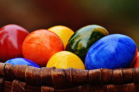 påske, påskeæg, farverige, God påske, æg, farvede, farve