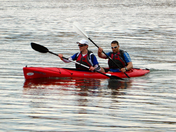 canoë-kayak, pagayeurs, kayak, sport, actif, action, ensemble